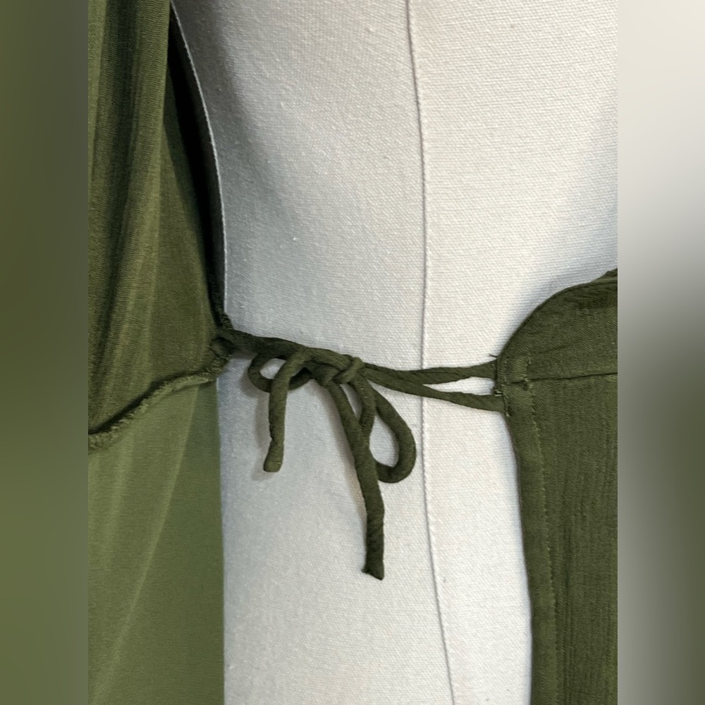Lulus Harbor Point Olive Green Wrap Dress Women's Size XS - Picture 6 of 11